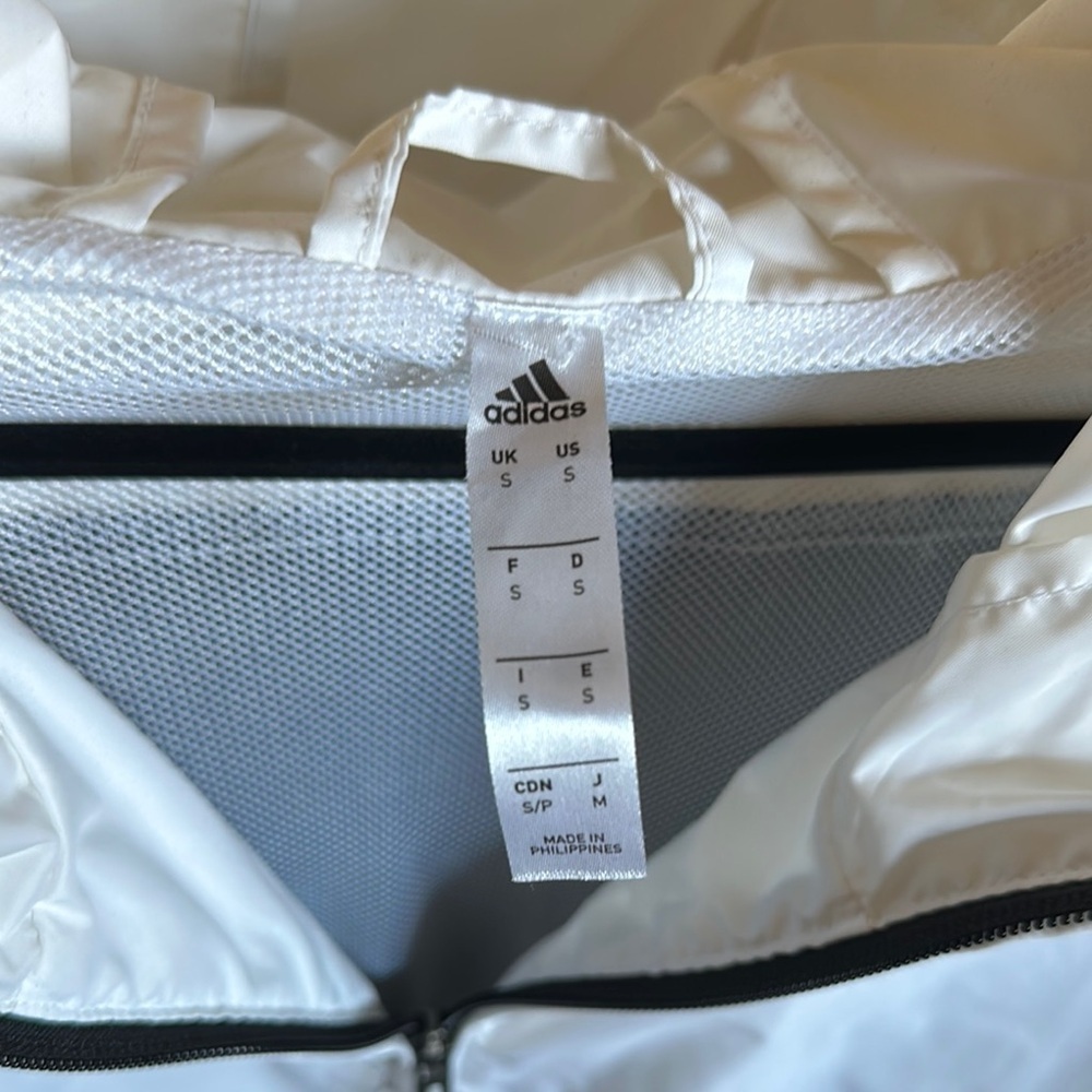 adidas Black and White Utility Jacket with Hood and Full-Length Zipper - Picture 3 of 3